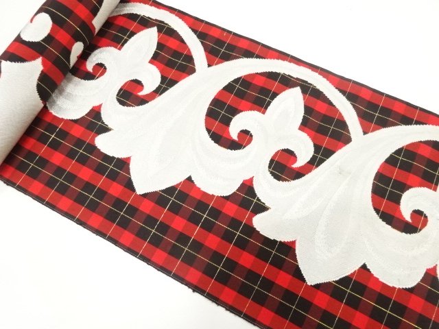 JAPANESE KIMONO / ANTIQUE KARAKUSA / GINGHAM CHECK PATTERN WOVEN / 8-S